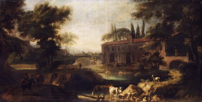 Supraport Landscape with Manor House by Unbekannt Unbekannt
